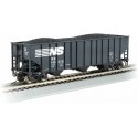Bethlehem Steel 3-Bay 100-Ton Open Hopper - Ready to Run - Silver Series(R) -- Norfolk Southern 145275 (black, white), HO Bachma