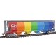 Canadian Cylindrical 4-Bay Grain Hopper - Ready to Run - Silver Series(R) -- Canadian National (Demonstrator Rainbow Colors on S