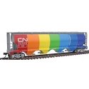 Canadian Cylindrical 4-Bay Grain Hopper - Ready to Run - Silver Series(R) -- Canadian National (Demonstrator Rainbow Colors on S