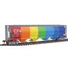 Canadian Cylindrical 4-Bay Grain Hopper - Ready to Run - Silver Series(R) -- Canadian National (Demonstrator Rainbow Colors on S