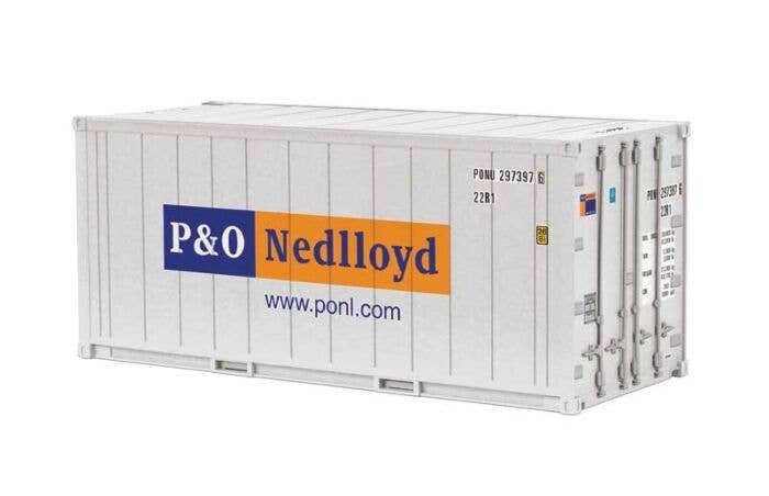 20′ Reefer Container - Assembled -- P&O Nedlloyd (white, orange, blue), O, Atlas O 3002593