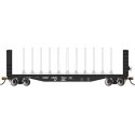 52′ Centerbeam Bulkhead Flatcar - Ready to Run -- Northern Pacific 67080 (black), HO, Bachmann Industries 12904