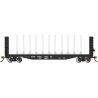 52′ Centerbeam Bulkhead Flatcar - Ready to Run -- Northern Pacific 67080 (black), HO Bachmann Industries 12904