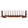 52′ Centerbeam Bulkhead Flatcar - Ready to Run -- BNSF Railway 615818 (Boxcar Red), HO Bachmann Industries 12905