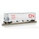 Canadian Cylindrical 4-Bay Grain Hopper - Ready to Run - Silver Series(R) -- Canadian National (white, red Large Noodle Logo), H