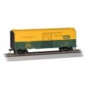 Pullman-Standard PS-1 40′ Steel Boxcar - Ready to Run - Silver Series(R) -- Chicago, St. Paul, Minneapolis & Omaha 1672 (yello