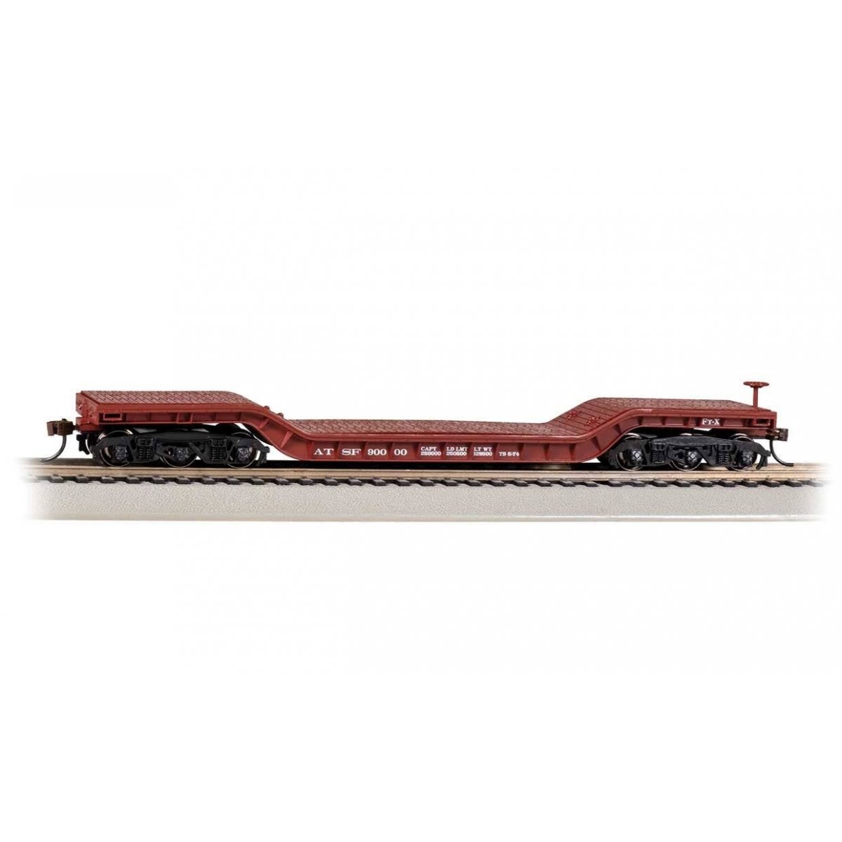 52′ Depressed-Center Flatcar - Ready to Run - Silver Series(R) -- Santa Fe 90000, HO Bachmann Industries 18337