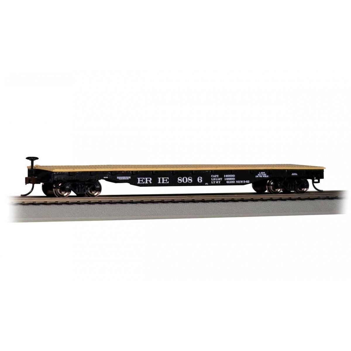 52′ Flatcar - Ready to Run - Silver Series(R) -- Erie 8086 (black), HO Bachmann Industries 17307