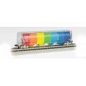 Canadian Cylindrical 4-Bay Grain Hopper - Ready to Run - Silver Series(R) -- Canadian National (Demonstrator Rainbow Colors on S