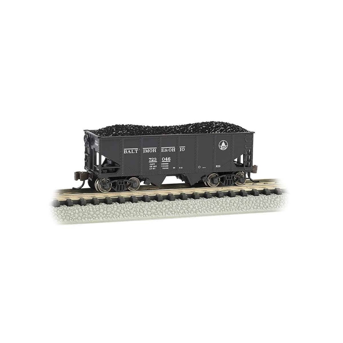 USRA 55-Ton 2-Bay Open Hopper w/Load - Ready to Run - Silver Series(R) -- Baltimore & Ohio 723046 (black, Capitol Dome Logo), N 