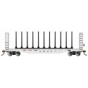 52′ Centerbeam Bulkhead Flatcar - Ready to Run -- Soo Line 5060 (white), HO, Bachmann Industries 12906