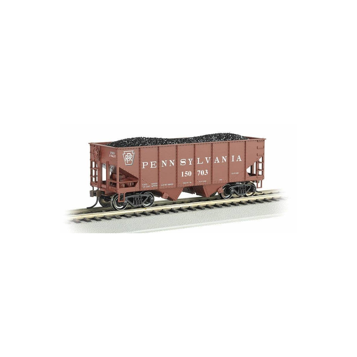 USRA 55-Ton Outside-Braced Hopper with Load - Ready to Run - Silver Series(R) -- Pennsylvania Railroad 150703 (Tuscan, Shadow Ke