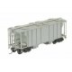 PS-2 Two-Bay Covered Hopper w/Scale Coupler Channel Ribs, Tube Defect Holde -- Undecorated - Light Gray, HO Kadee Quality Produc