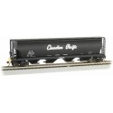 Canadian Cylindrical 4-Bay Grain Hopper, Flashing FRED - Ready to Run -- Canadian Pacific 386502 (black, Script Lettering), HO, 