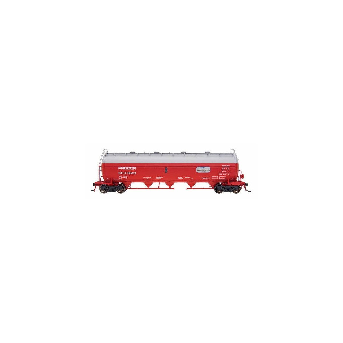 Procor Pressure-Flow Hopper - Ready to Run -- Procor/Halliburton (gray, red), HO Intermountain Railway Company 48903