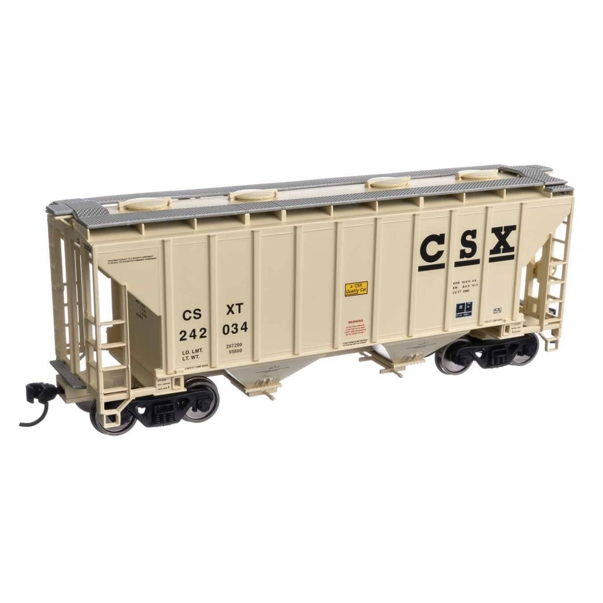 37′ 2980 Cubic-Foot 2-Bay Covered Hopper - Ready to Run -- CSX 242034, HO WalthersMainline 7979