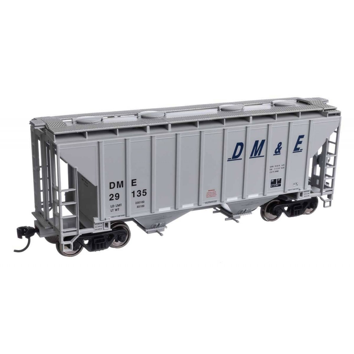37′ 2980 Cubic-Foot 2-Bay Covered Hopper - Ready to Run -- Dakota, Minnesota & Eastern 29135, HO WalthersMainline 7983