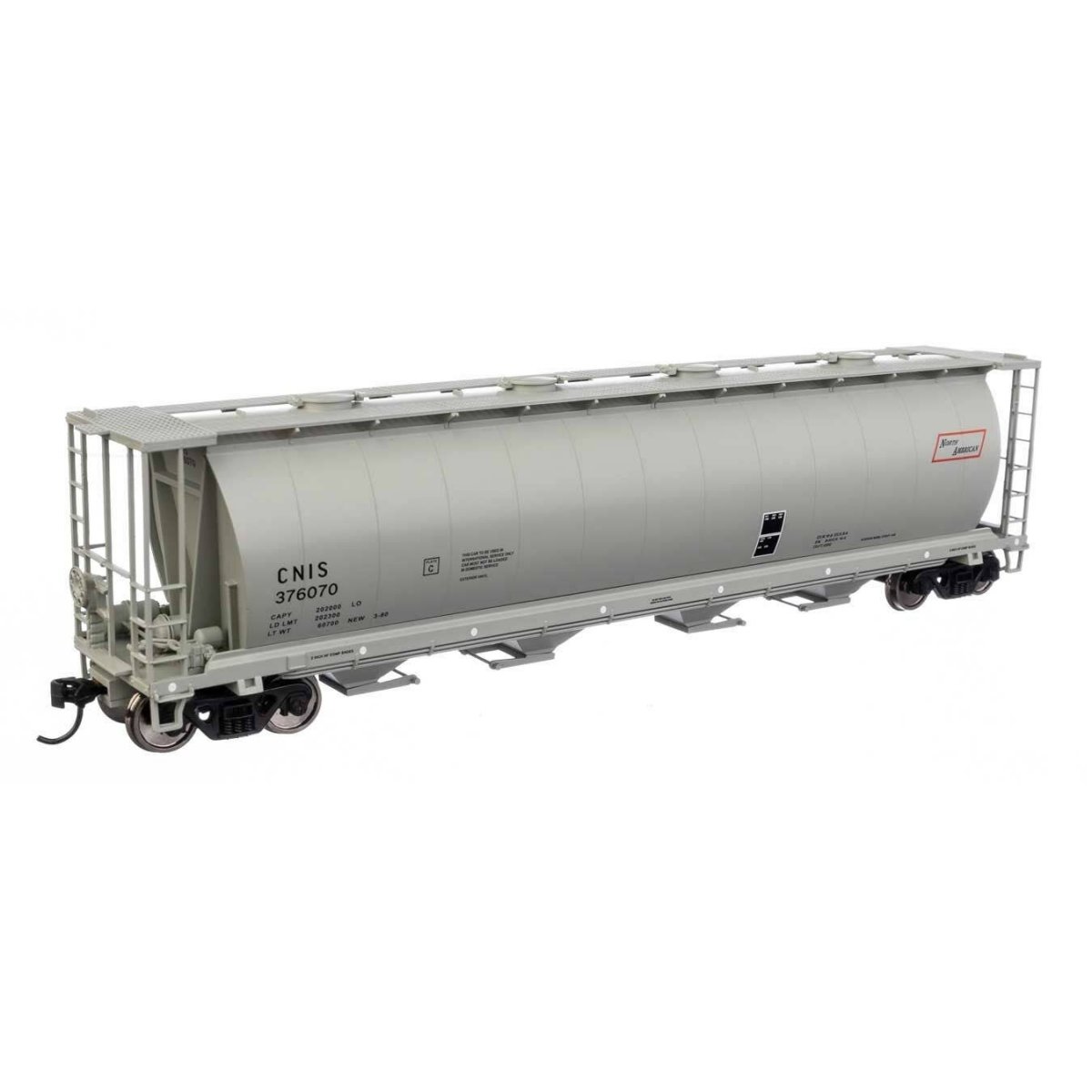 59′ Cylindrical Hopper - Ready to Run -- Canadian National International Service CNIS 376070 (round hatches), HO WalthersMainl