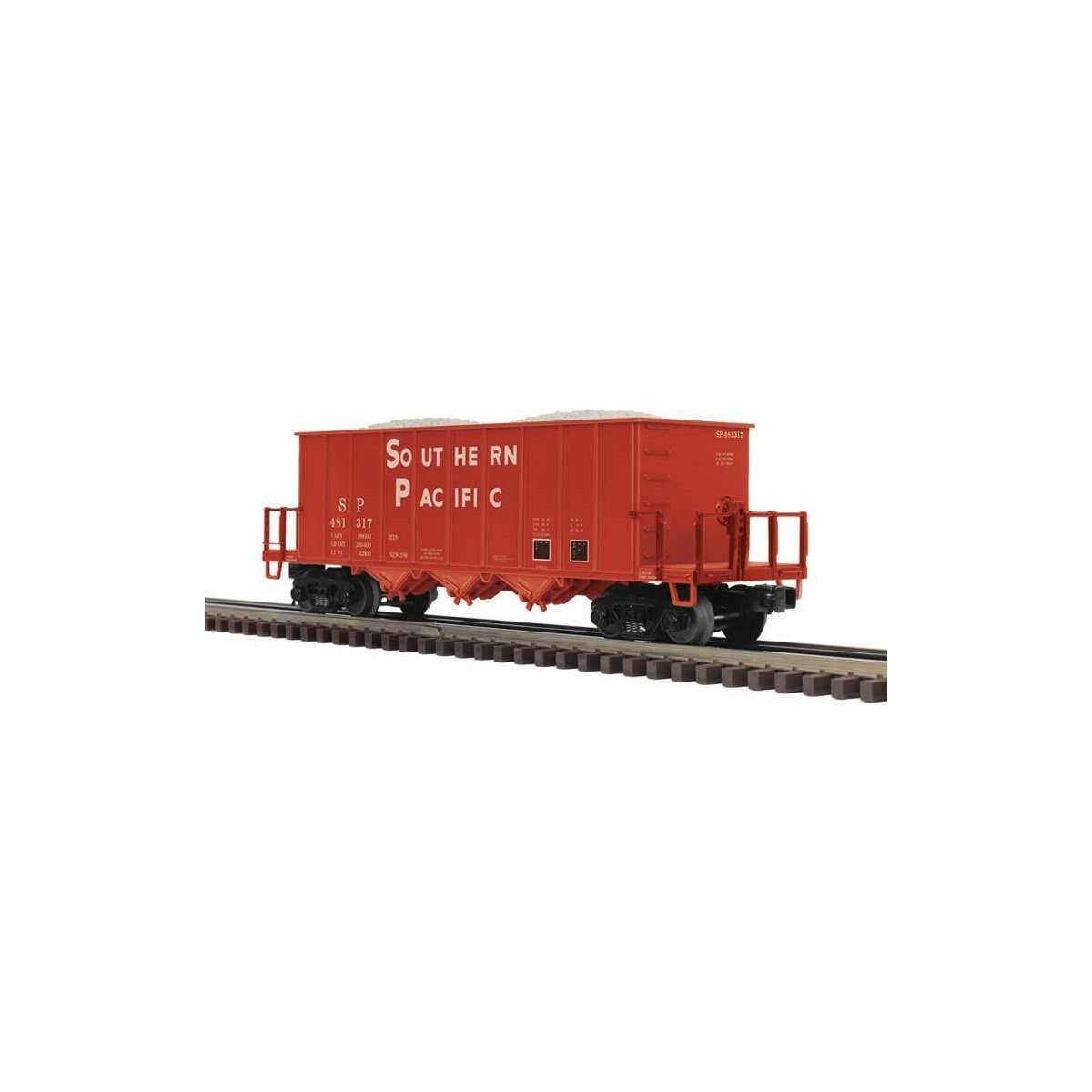 Ortner/Trinityrail Rapid Discharge Hopper - 3-Rail - Ready to Run - Premier -- Southern Pacific (Boxcar Red, Sans Serif Letterin
