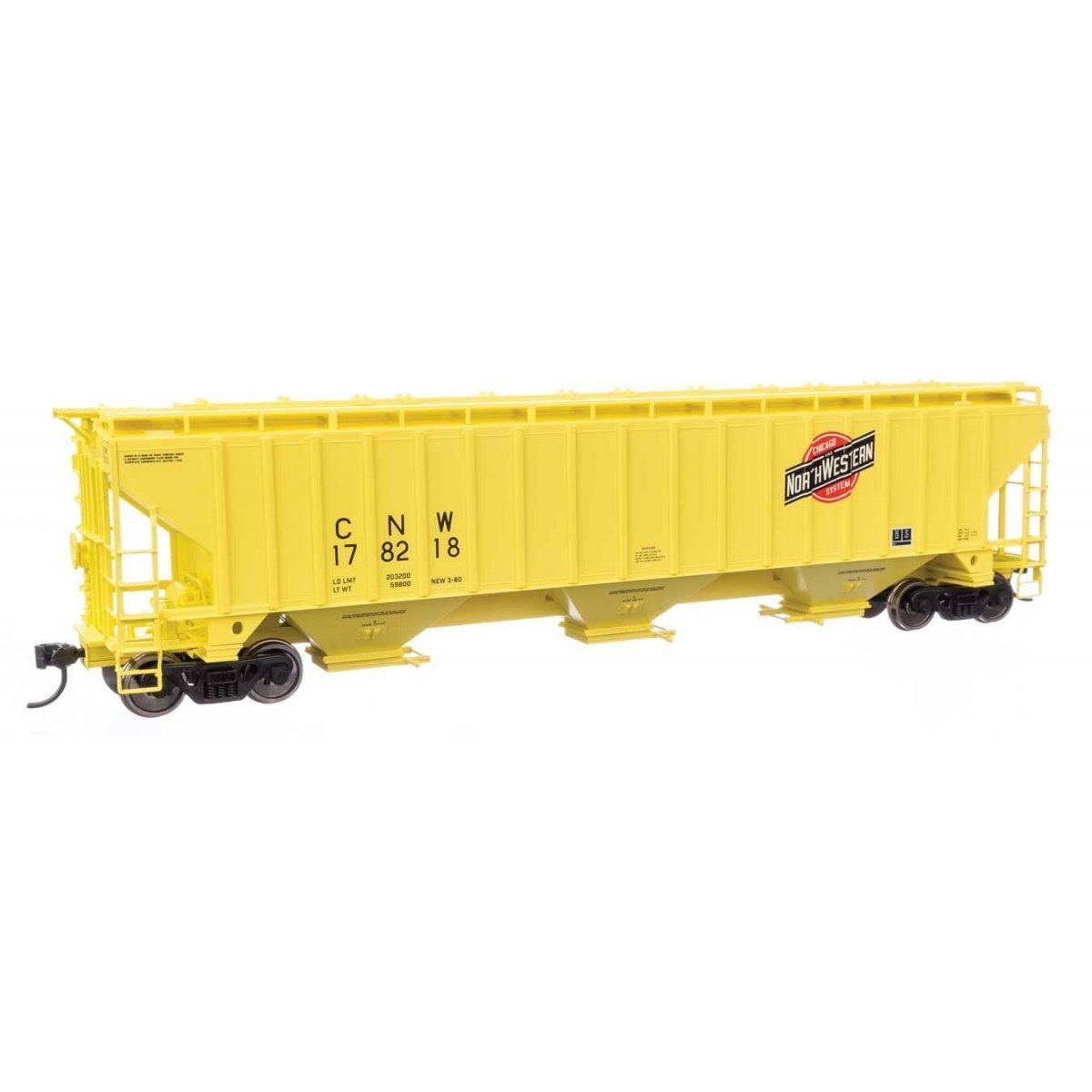 57′ Trinity 4750 3-Bay Covered Hopper - Ready to Run -- Chicago & North Western(TM) 178218, HO WalthersMainline 49035