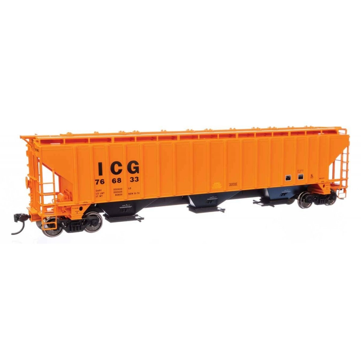 57′ Trinity 4750 3-Bay Covered Hopper - Ready to Run -- Illinois Central Gulf 766833, HO WalthersMainline 49043