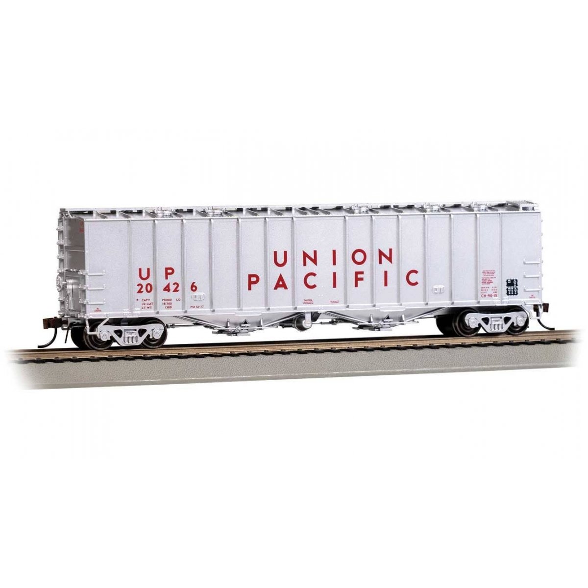 GATX 4180 Airslide Covered Hopper - Ready to Run -- Union Pacific 20426 (silver, red), HO Bachmann Industries 70615