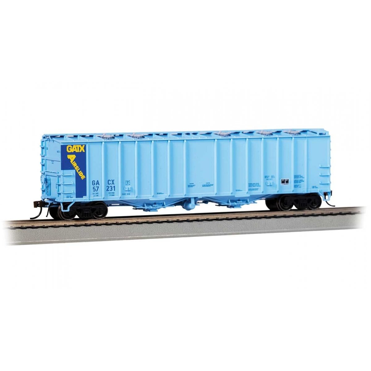 GATX 4180 Airslide Covered Hopper - Ready to Run -- GATX 57231 (2-Tone Blue, yellow), HO Bachmann Industries 70622