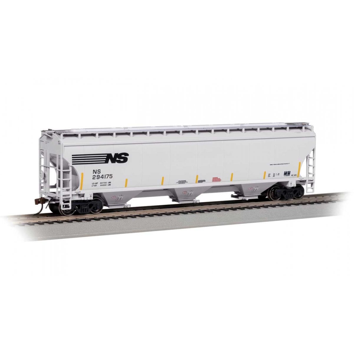 Trinity 5161 3-Bay Covered Hopper - Ready to Run -- Norfolk Southern 294175 (gray, black), HO Bachmann Industries 70638