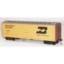 40′ Steel Reefer w/Plug Doors - Kit -- Burlington Northern 70639 (yellow,Boxcar Red, silver), HO, Accurail Inc 8508