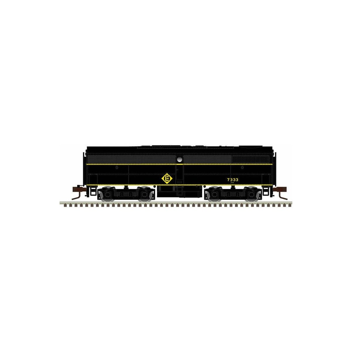 Alco FB1 - Standard DC - Master(TM) Silver -- Erie Lackawanna 7263 (Ex-Erie, blalck, yellow), N Atlas Model Railroad Co. 4000454