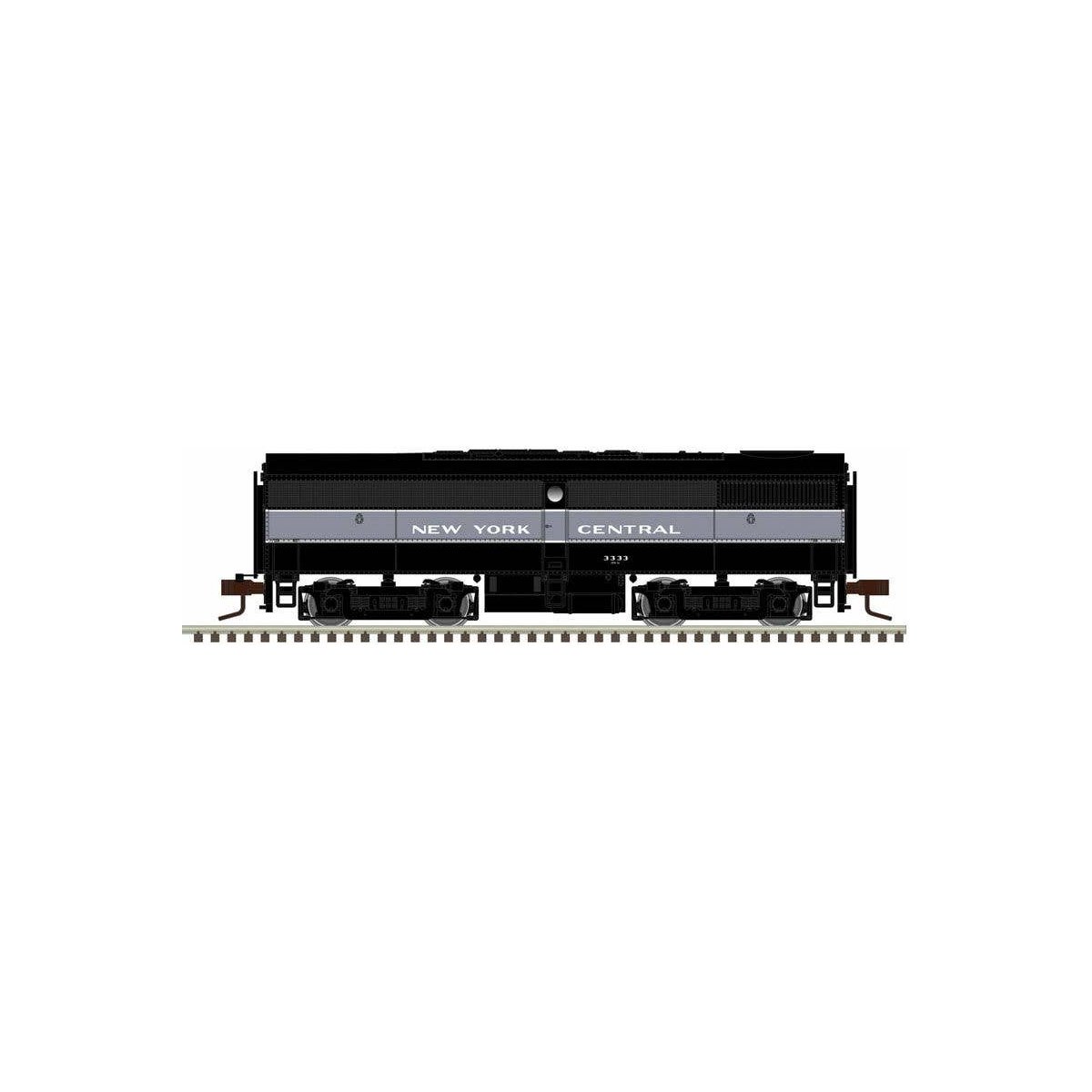 Alco FB1 - Standard DC - Master(TM) Silver -- New York Central 3333 (Lightning Stripe, black, gray), N Atlas Model Railroad Co. 