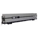 89′ Flatcar w/Bi-Level Shielded Auto Rack - Ready to Run -- Norfolk & Western Rack & Flatcar 412042, HO, WalthersMainline 8123