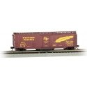Track Cleaning 50` Plug-Door Boxcar - Ready to Run -- Western Pacific 56057 (Boxcar Red, yellow `Rides like a Feather` Slogan), 
