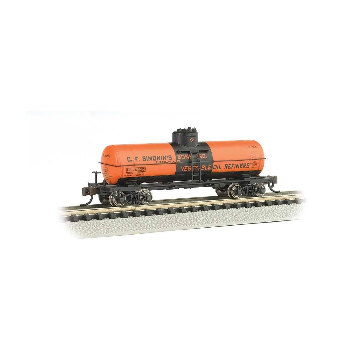 ACF 36` 6` 10,000-Gallon Tank Car - Ready to Run - Silver Series(R) -- C. F. Simonin`s Sons 20003, N, Bachmann Industries 17866