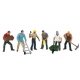 Construction Workers - SceneScapes(TM) -- pkg(6), O Bachmann Industries 33155
