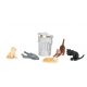 Cats w/Garbage Can - SceneScapes(TM) -- pkg(6), O Bachmann Industries 33157