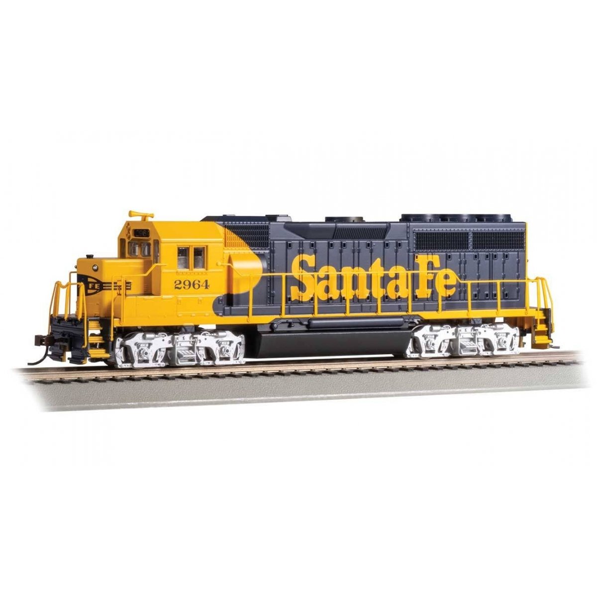 EMD GP40 - Standard DC -- Santa Fe 2964 (Warbonnet, blue, yellow), HO Bachmann Industries 63526