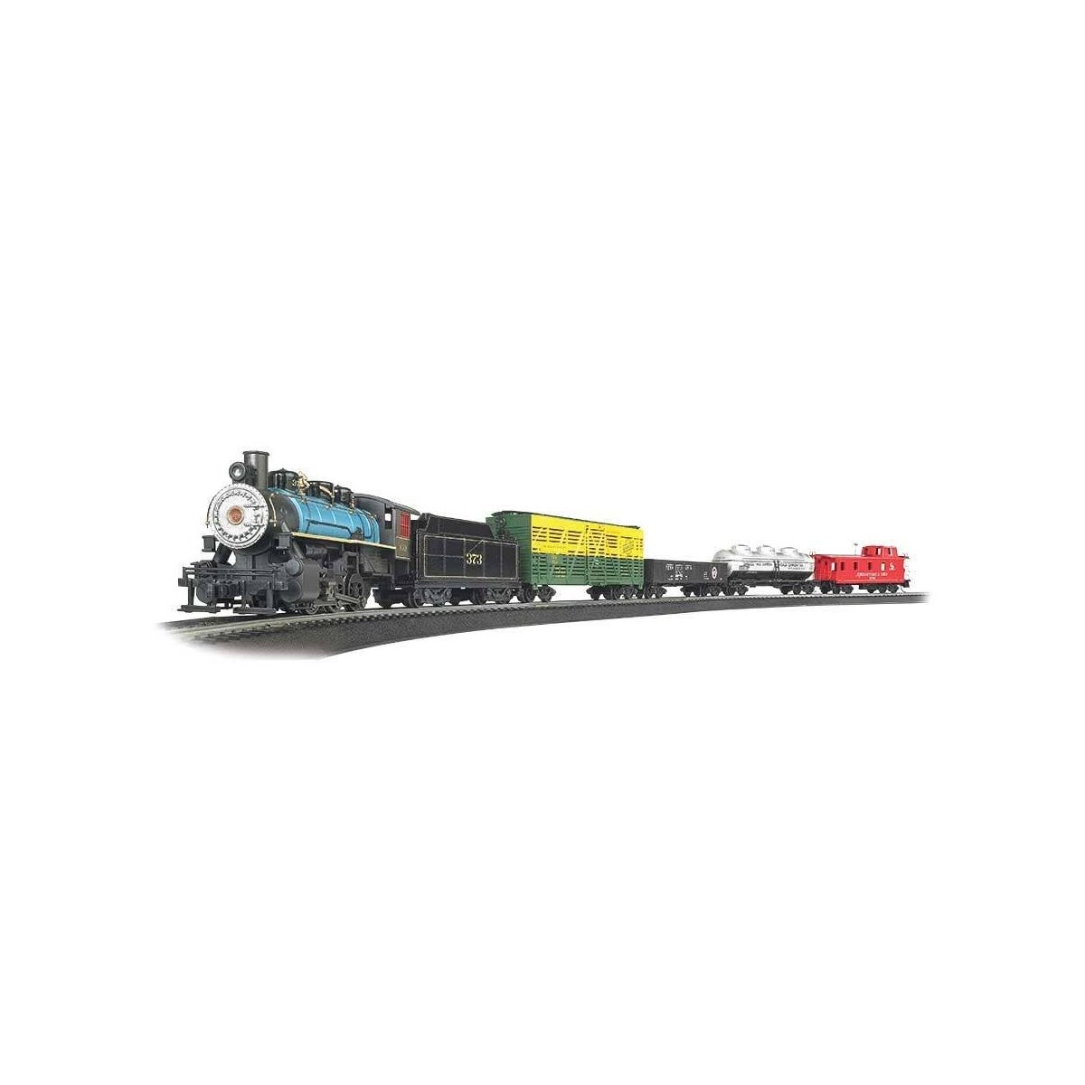 Chessie Special - Standard DC -- Chesapeake & Ohio 0-6-0 Steam Loco, 4 Freight Cars Track Oval, Power Pack, HO Bachmann Industri
