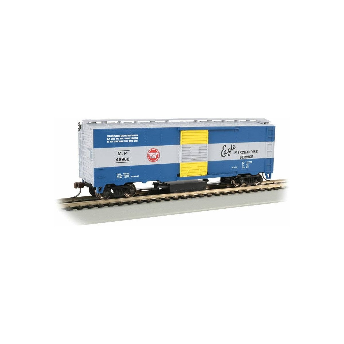 Track Cleaning 40′ Boxcar w/Removable Dry Pad - Ready-to-Run -- Missouri Pacific, HO Bachmann Industries 16318