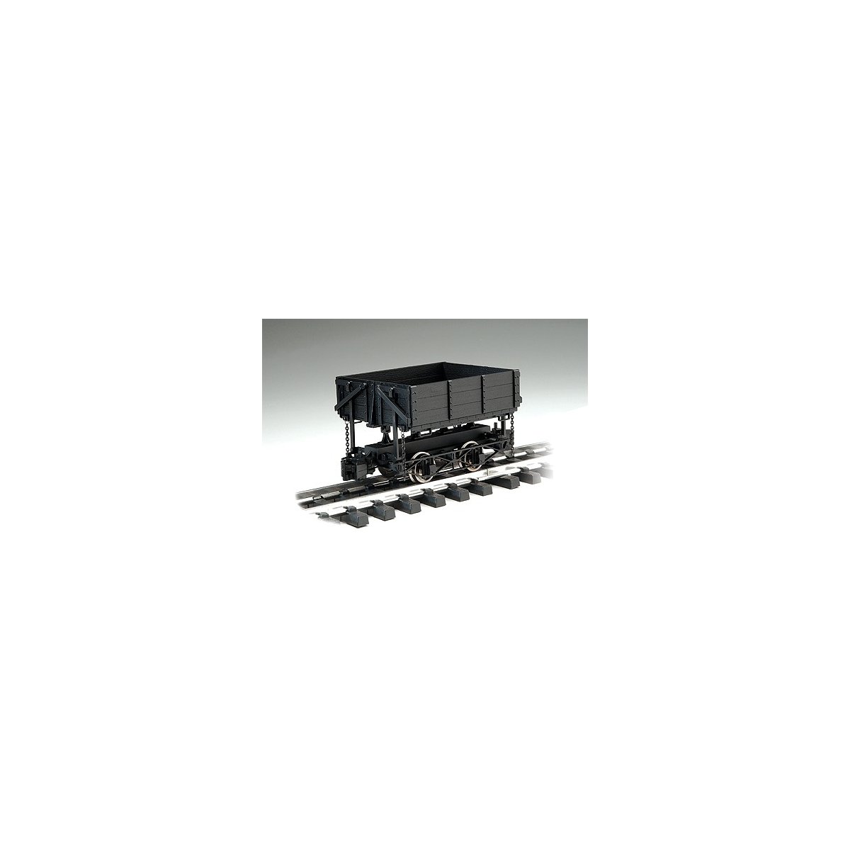 1:20.3 Ore Car w/Metal Wheels -- Wood Side-Dump (Black), G Bachmann Industries 92503