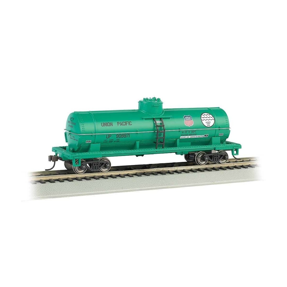ACF 36` 6` 10,000-Gallon Tank Car - Ready to Run - Silver Series(R) -- Union Pacific 909971 (MOW Green, Potable Water Service), 