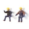 Maintenance-of-Way (MOW) / Work Train Equipment (Unpainted Metal Kit) -- Figures - Seated Equipment Operators with Hardhats pkg(