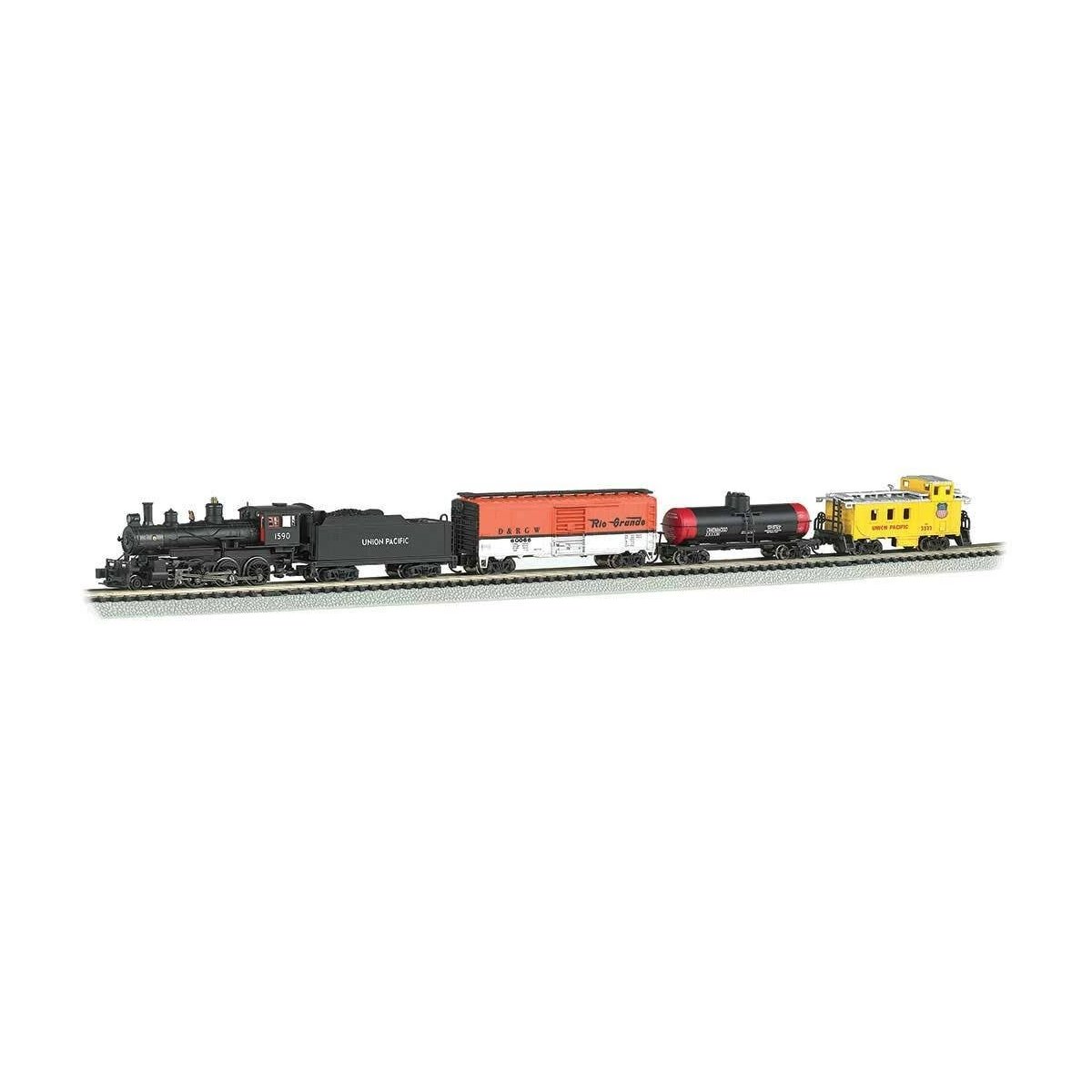 Whistle Stop Steam Train Set - Sound and DCC -- Union Pacific 4-6-0, 3 Cars, E-Z Track Oval, Controller, N Bachmann Industries 2
