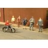 SceneScapes(TM) Figures -- City People with Motorcycle pkg(7), HO Bachmann Industries 33101
