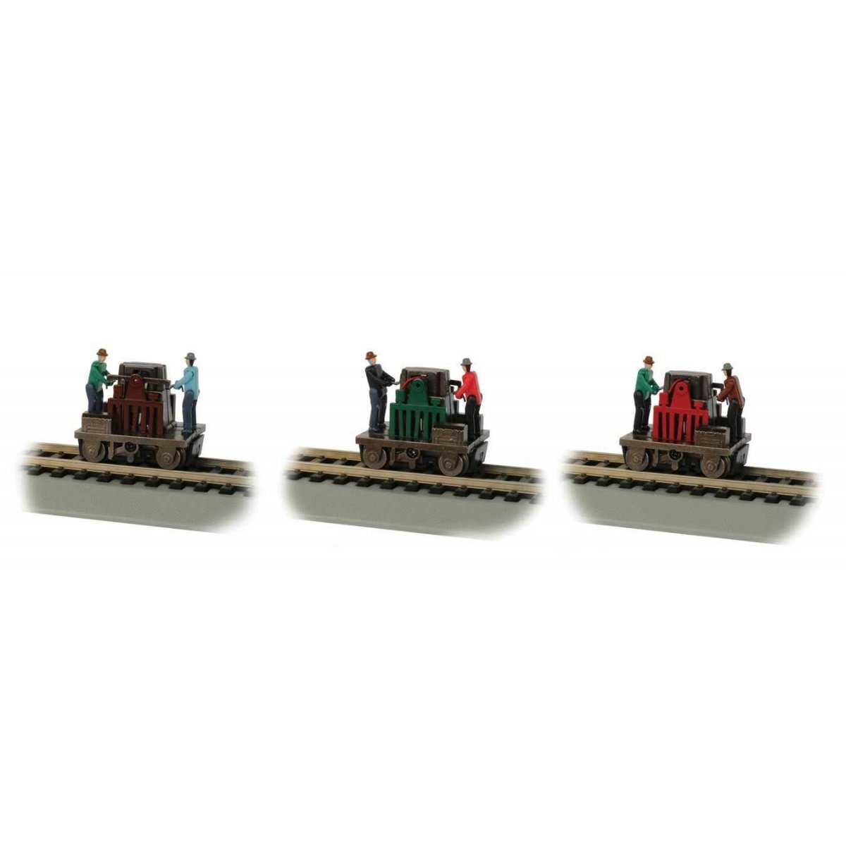 Gandy Dancer Operating Handcar - Standard DC -- Various Colors, HO Bachmann Industries 46223