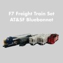 Diesel Freight Train-Only Set - Standard DC -- Santa Fe EMD F7 (Warbonnet, blue, silver), N, Kato USA Inc 1066273