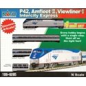 Amfleet & Viewliner Intercity Express Train-Only Set - Ready to Run -- Amtrak GE P42, Amfleet Coach, Cafe & Viewliner Sleeper (P