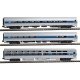 Intercity Express 3-Car Set - Ready to Run -- Amtrak (Phase IVb silver, blue, red Pinstripes 2000s Logo), N Kato USA Inc 1066286
