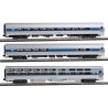 Intercity Express 3-Car Set - Ready to Run -- Amtrak (Phase IVb silver, blue, red Pinstripes 2000s Logo), N Kato USA Inc 1066286