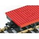 Flatcar with Toy Plastic Building Block Pegs - Ready to Run -- Red, G LGB 94063